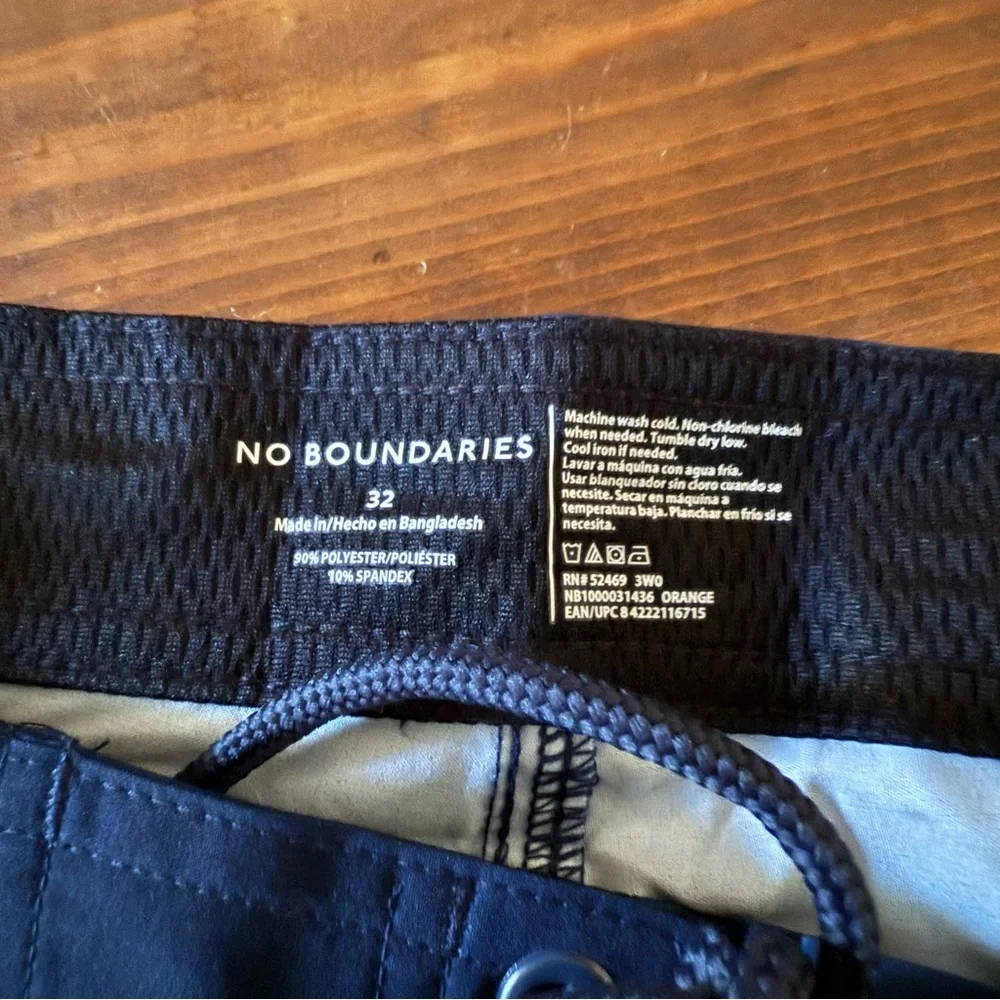 NWT No Boundaries Blue and Orange Stripe Swim Shorts